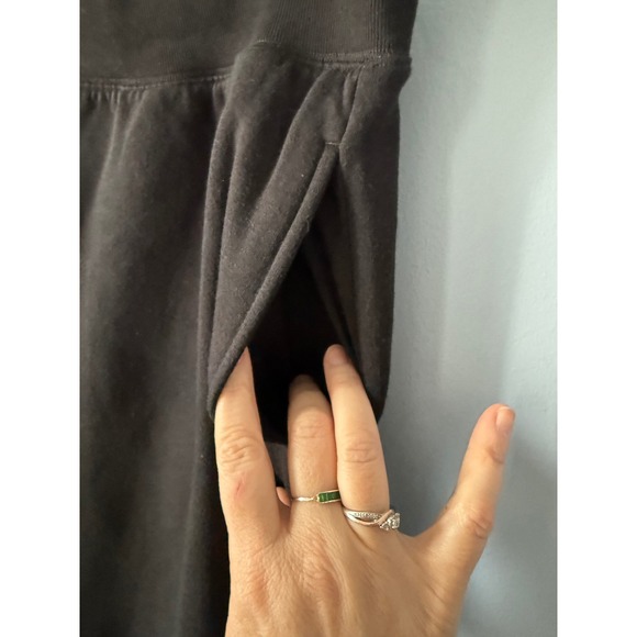 Women's Victoria's Secret PINK Cropped Ankle Length Black Sweatpant Logo Size Lg - Picture 9 of 9